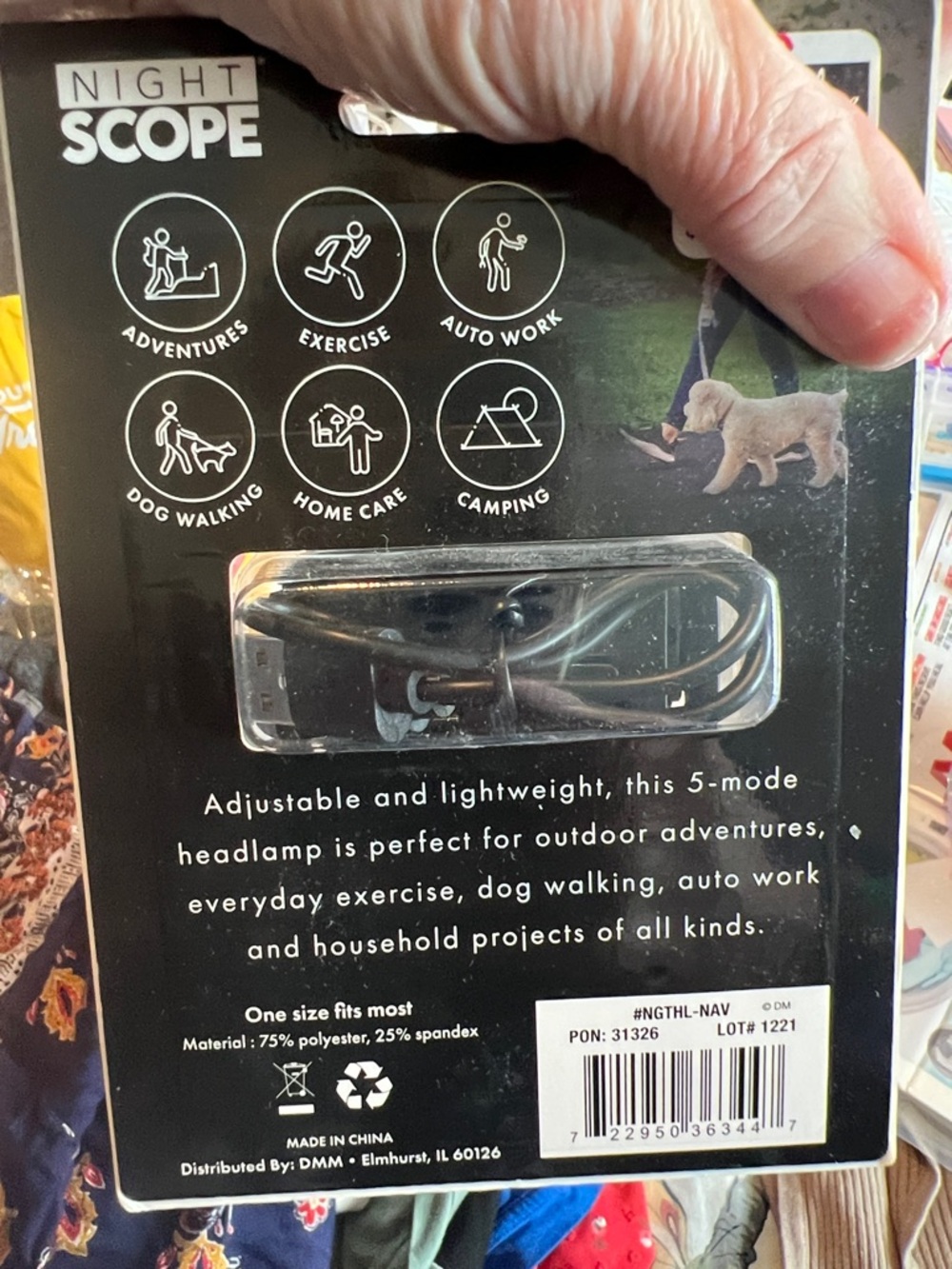 Rechargeable LED Headlamp with Navigator Band - Black - Picture 3 of 4